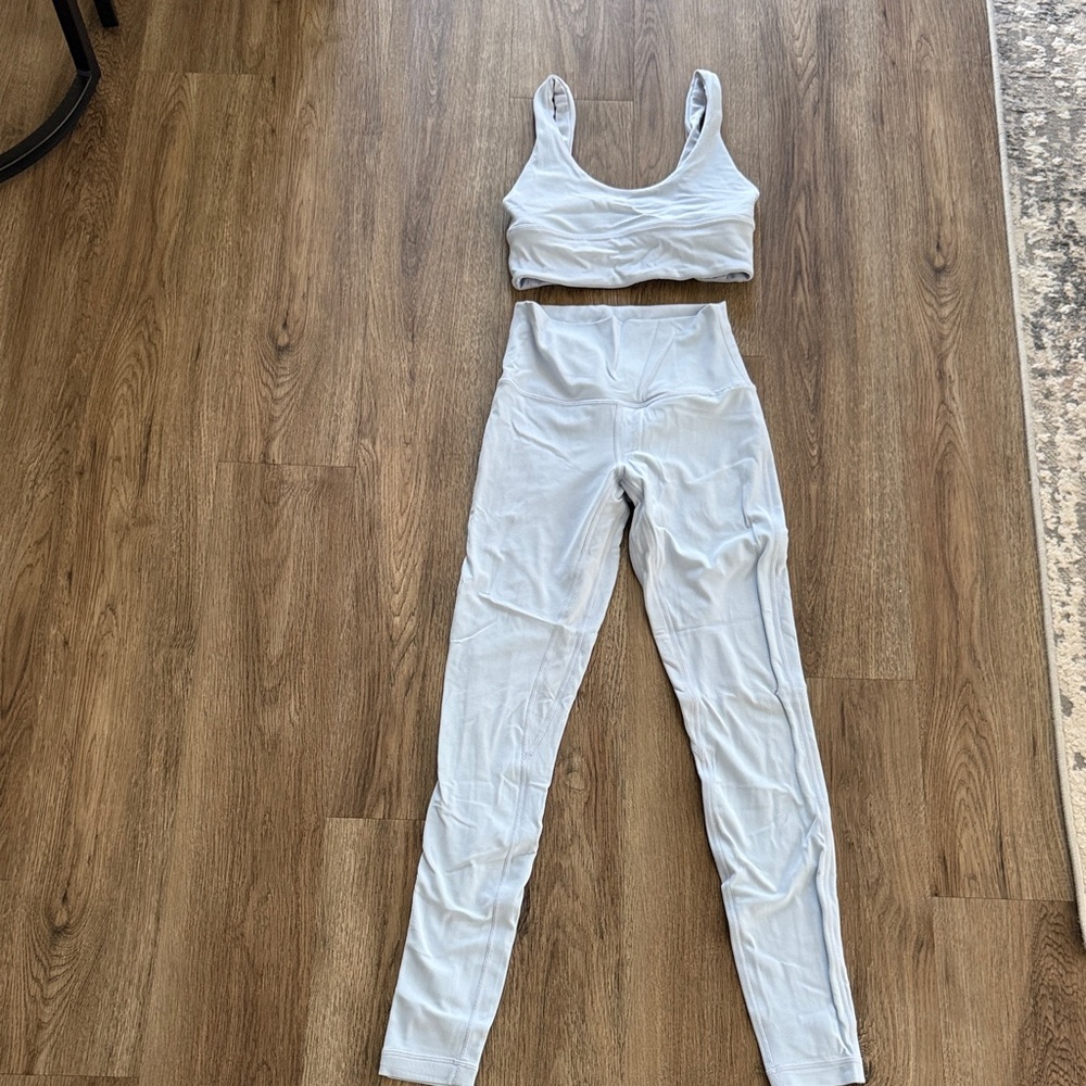 lululemon athletica Light blue High-Waist Leggings with Matching Crop Tank